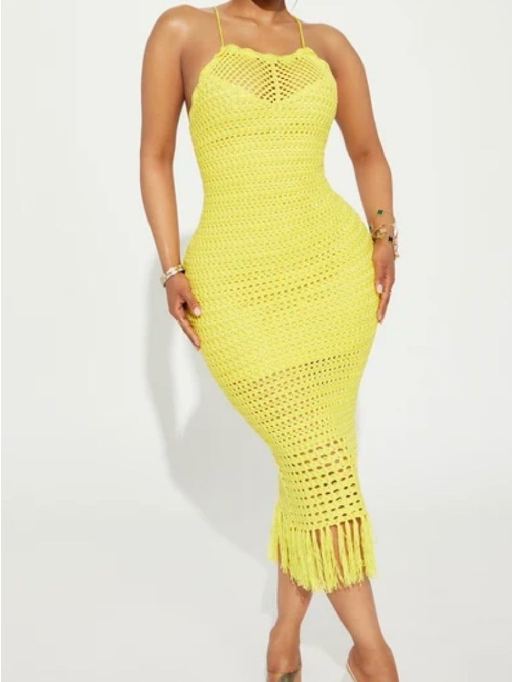 Jazmin crotchet maxi dress Fashion Nova - Turquoise Blue